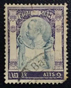 RARE Thailand Siam 2Att pmk Type E Batu Mengkebang KELANTAN MALAYA SG#Z352 T2947 