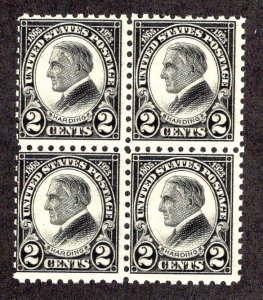 US #612 Block of 4 Two Cent Harding Memorial AVF/MNH ~jm-1995