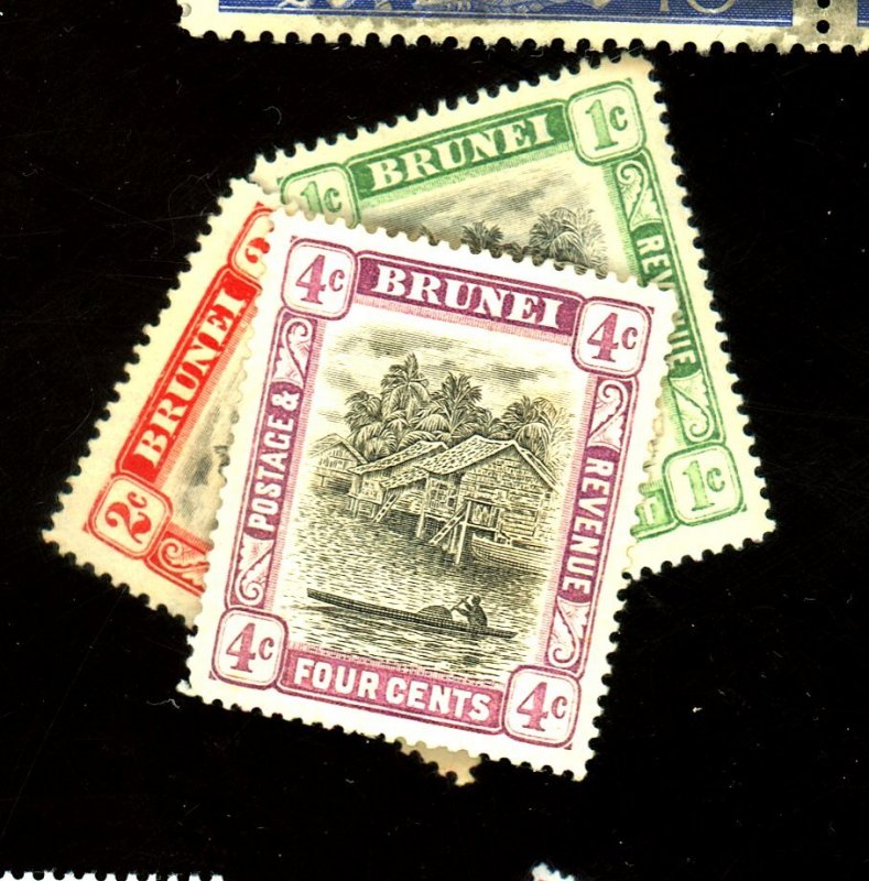 BRUNEI 13 15 19 MINT FVF OG HR Cat $15