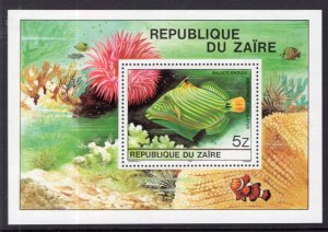 Zaire 981A Fish Souvenir Sheet MNH VF