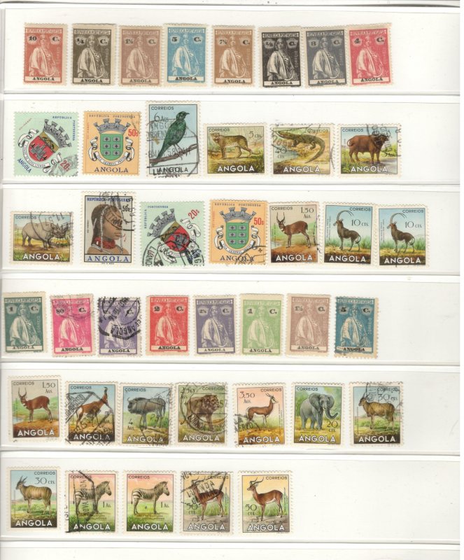 ANGOLA COLLECTION ON STOCK SHEET, MINT/USED