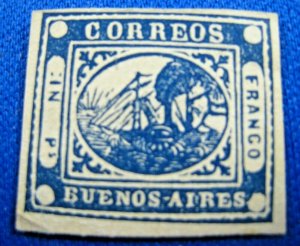 BUENOS AIRES 1859 SCOTT # 7  MNH       (bs11)