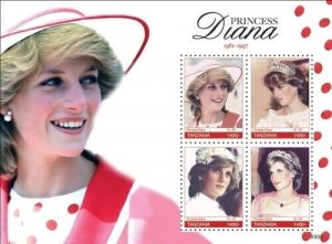 Tanzania 2010 - Princess Diana - Sheet of 4v - Scott 2554 - MNH