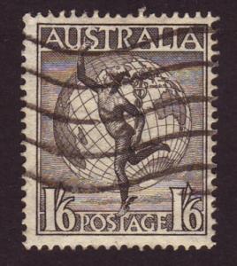 Australia 1949 Sc#C6, SG#223a 1/6d Hermes Airmail USED