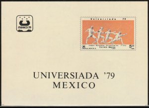 MEXICO 1189, FENCING University Games, SOUVENIR SHEET. MINT, NH, F-VF.