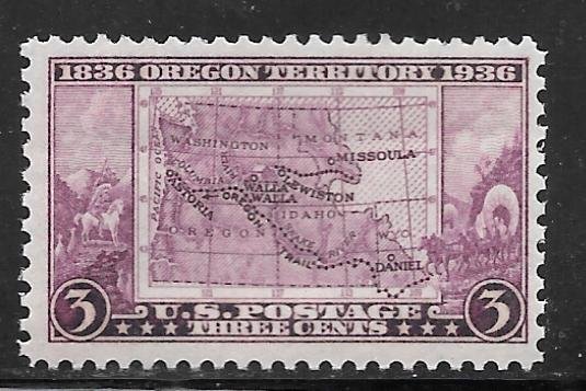 USA 783: 3c Map of Oregon Territory, MNH, F-VF