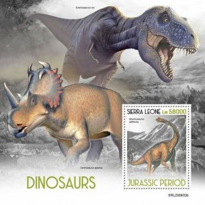 Sierra Leone Dinosaurs Stamps 2020 MNH Brachiosaurus Prehistoric Animals 4v M/S