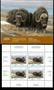 QUEBEC #17M 2004 MUSK OX CONSERVATION MINI SHEET OF 4 IN FOLDER