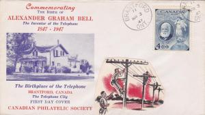 Canada # 274, Cacheted First Day , Alexander Graham Bell