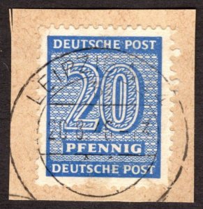 1945, Germany, West Saxony, 20pf, Used, Mi 134Y