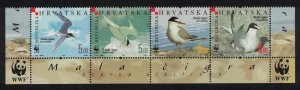 Croatia Birds WWF Little Tern Bottom Strip of 4v 2006 MNH SC#621 a-d