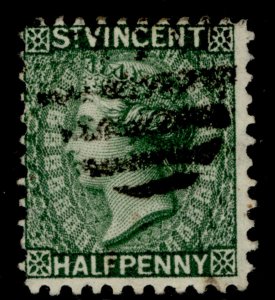 ST. VINCENT QV SG42, ½d green, FINE USED. Cat £38. PERF 12