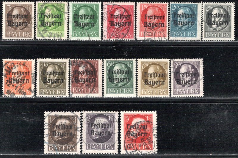 German States Bavaria Scott # 193 - 208, used