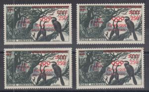 French Africa MNH.1960 red Olympic Air Mail Surcharges for 4 countries, VF