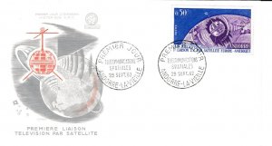 French Andorra # 154, Telstar Satellite, First Day Cover