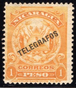 Nicaragua, RH143, H143, Type 37, 1p yellow-orange - Telegraph Revenue