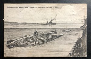 1910 Pola Austria Navy U Boat Submarine With Torpedos picture Postcard Cover