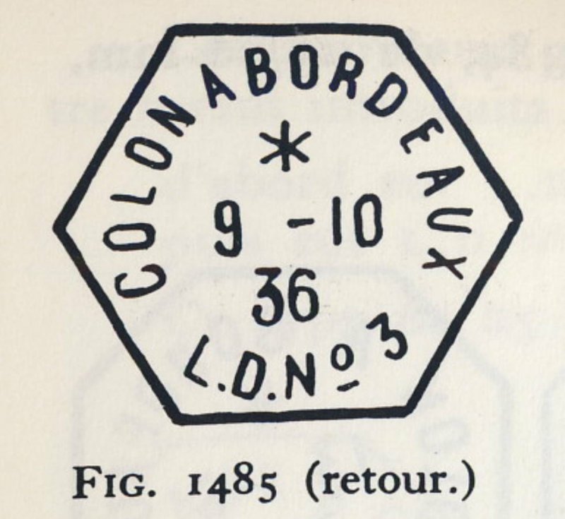 TRINIDAD & TOBAGO 1937 COLON À BORDEAUX / L.D.N°3 French Ship DS on SG233a