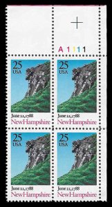 PCBstamps  US #2344 PB $1.00(4x25c)New Hampshire, MNH, (PB-2)