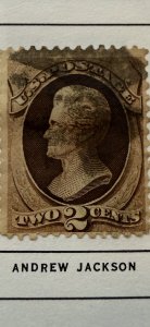 1870-71 Andrew Jackson 2 cent stamp