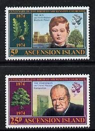 ASCENSION IS - 1974 - Churchill Birth Cent. - Perf 2v Set - Mint Never Hinged