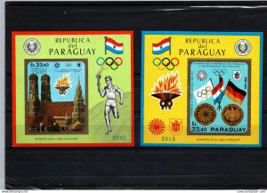 Paraguay difficult to get two high catalogue value s/s MNH ** Olympic games M...