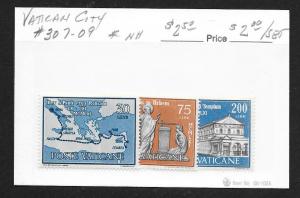 VATICAN CITY Sc#307-309 Mint Never Hinged Complete Set