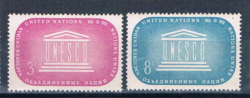 United Nations NY 33-34 Unused UNESCO 1 1955 (HV0356)