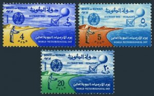 Kuwait 272-274, MNH. Michel 269-271. Meteorological Day, 1965. Weather balloon. 