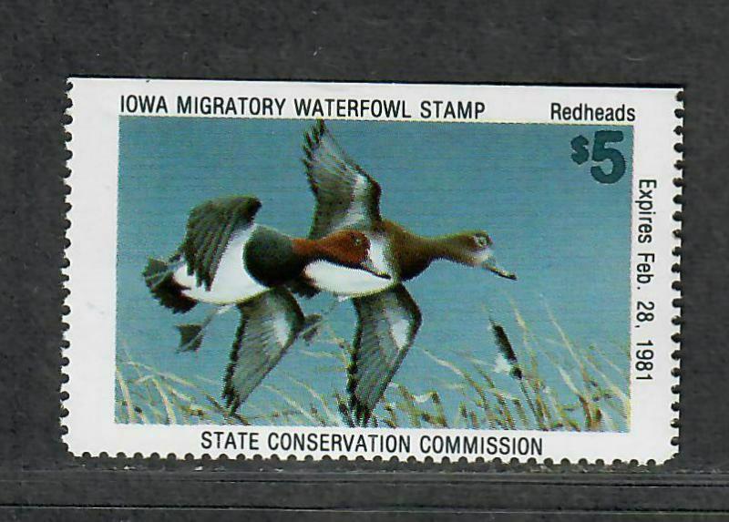 Iowa Sc#9 M/NH/VF, State Duck Stamp, Cv. $27.50