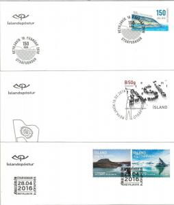 58171 - ISLAND Iceland - POSTAL HISTORY: 2016 set of 9  FDC COVERS - BUTTERFLIES