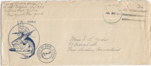 1945 USS Catfish SS-339 to New London, Ct Censored w/letter (N8397)