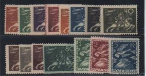 Sweden #213 - #227 VF/NH Scarce Set