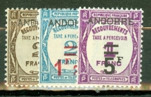 FK: Andorra (French) J9-15 mint CV $546.25; scan shows only a few