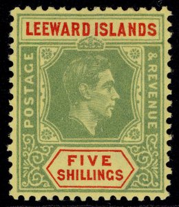 LEEWARD ISLANDS GVI SG112c, 5s bright green & red/yellow, NH MINT. Cat £85.