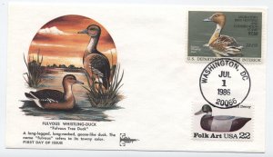 1986 duck stamp first day cover gillcraft cachet [6525.215]