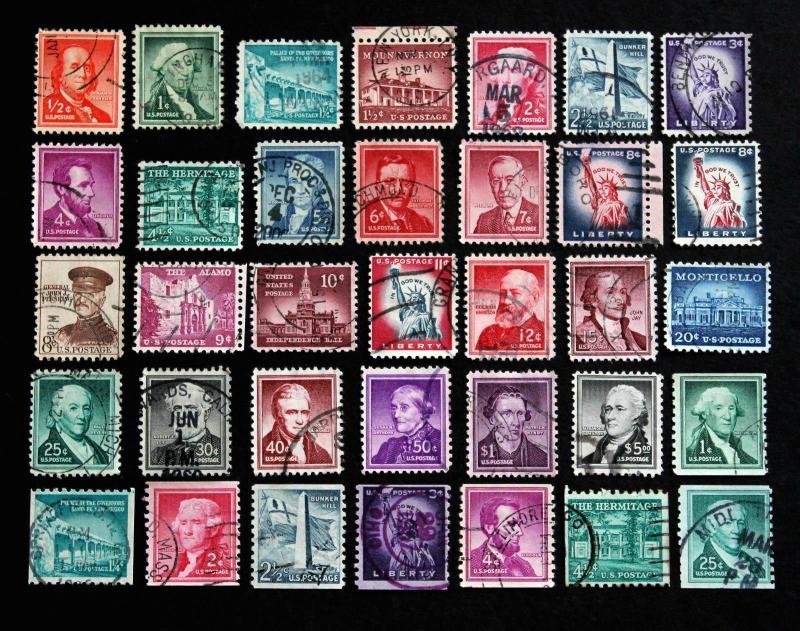 US Stamp Sc# 1030-1053 & 1054-1059A  + 1214 USED Complete Liberty Set 1954-1968 