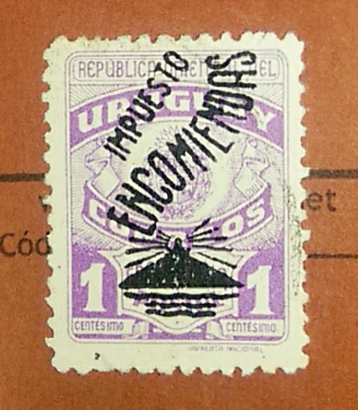 Uruguay 1949 Parcel Post Stamp #Q74 1c Used.