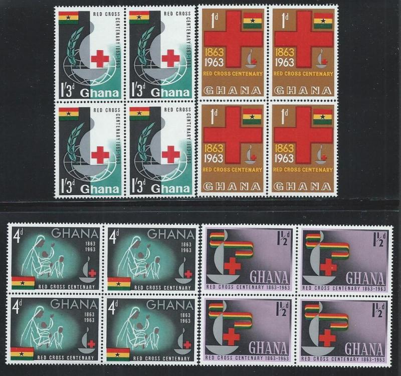 GHANA SC# 139-42 B/4  FVF MNH 1963