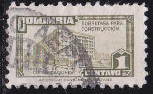 Colombia #RA33 tax Revenue Stamp 1947 1c Used Postmarked
