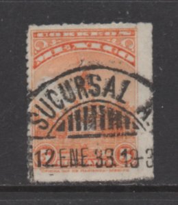 Mexico  Scott # 654  used    Single Rouletted 14.5