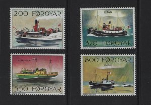 Faroe Islands #232-235  MNH  1992  Mail boats