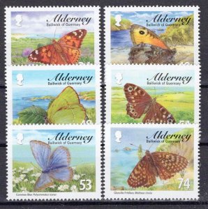 Alderney 313-318 MNH Insects Butterflies Nature ZAYIX 1223M0154