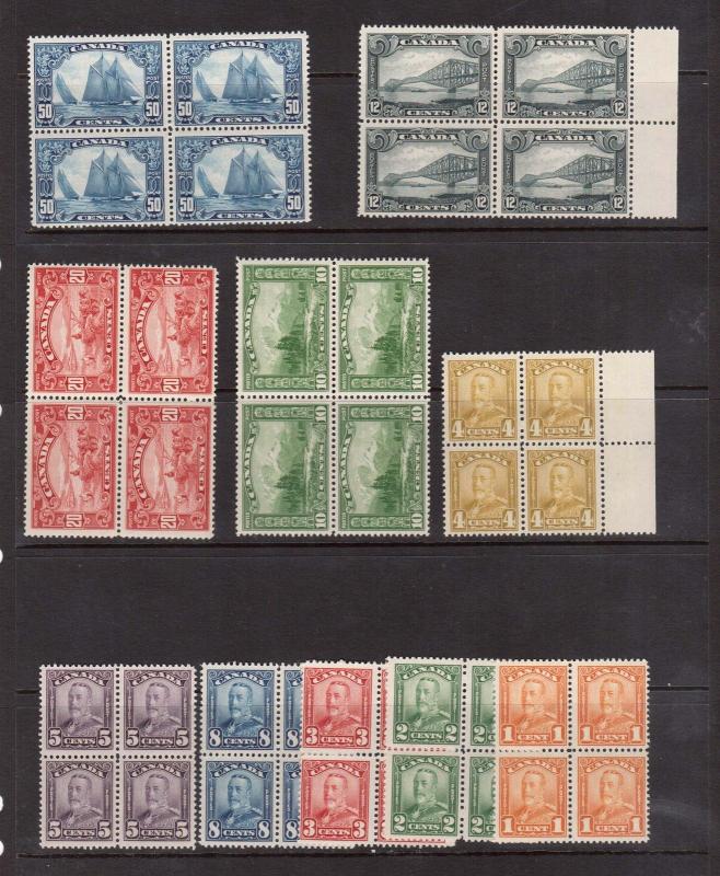 Canada #149 - #158 NH Mint Block Set