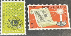 NORFOLK ISLAND # 114-115-MINT NEVER/HINGED--SINGLES--1967