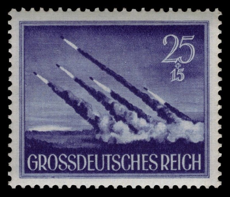 Germany RARE NAZI WW2 WWII WK2 STAMP V-1 V-2 vengeance weapon ROCKET ATTACK MNH