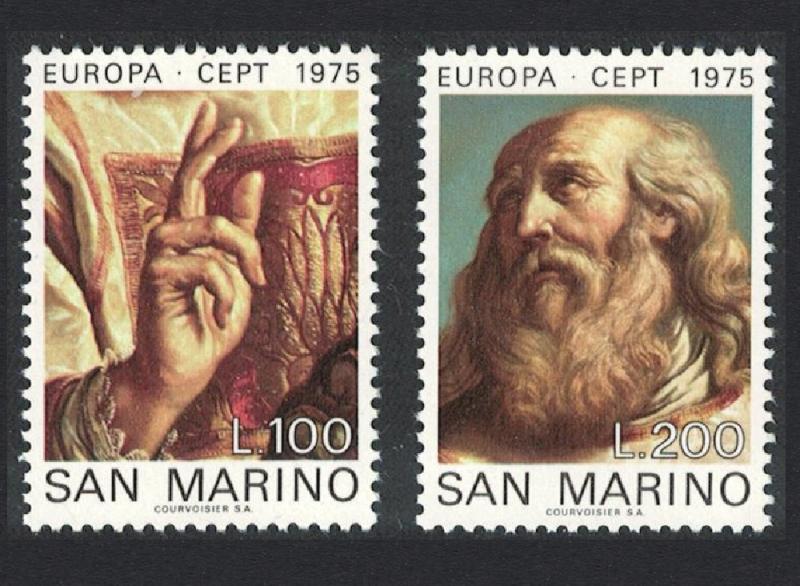 San Marino Europa Details from 'St Marinus' by Guercino 2v SG#1023-1024