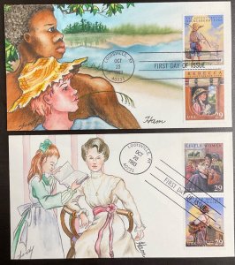 2785-88 Ham/Wendy hand painted 2 Children’s Classics FDCs #70/150 & #61/154 1993