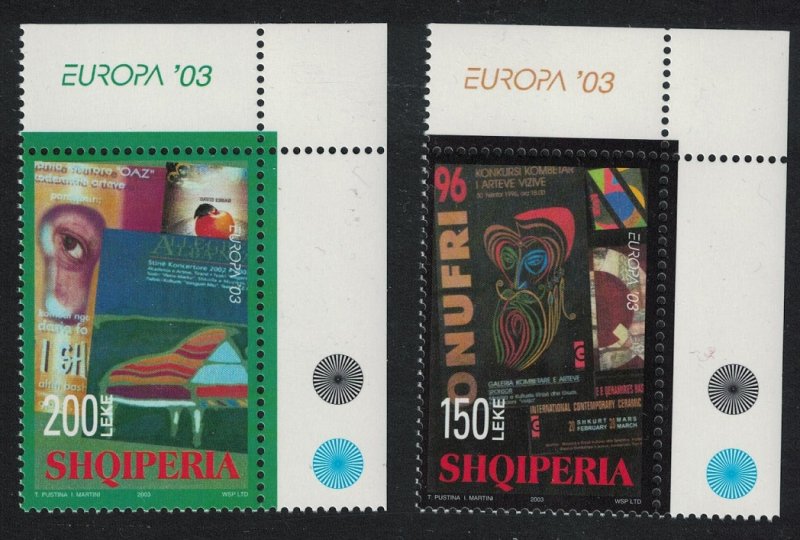 Albania Poster Act Europa CEPT 2v Corners Europa 2003 MNH SG#2960-2961