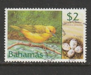 2001 Bahamas - Sc 1020 - used VF - 1 single - Yellow warbler